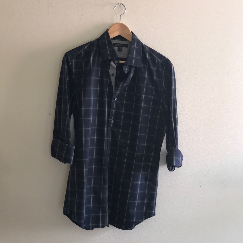 Banana Republic Navy Tartan Plaid shirt